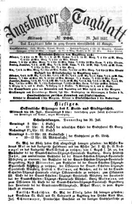 Augsburger Tagblatt Mittwoch 29. Juli 1857