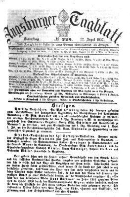 Augsburger Tagblatt Samstag 22. August 1857