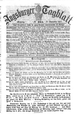 Augsburger Tagblatt Sonntag 27. September 1857