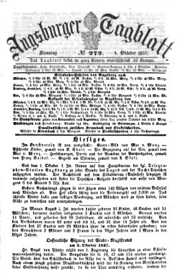 Augsburger Tagblatt Sonntag 4. Oktober 1857