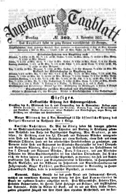 Augsburger Tagblatt Dienstag 3. November 1857