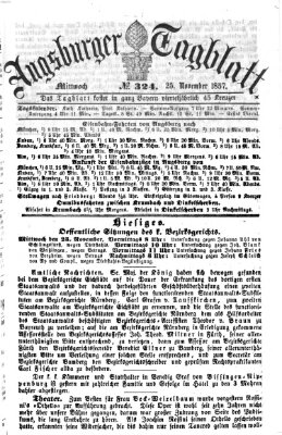 Augsburger Tagblatt Mittwoch 25. November 1857