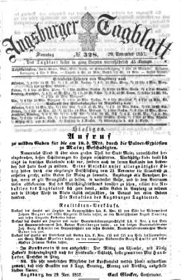 Augsburger Tagblatt Sonntag 29. November 1857