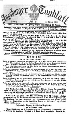 Augsburger Tagblatt Sonntag 3. Januar 1858
