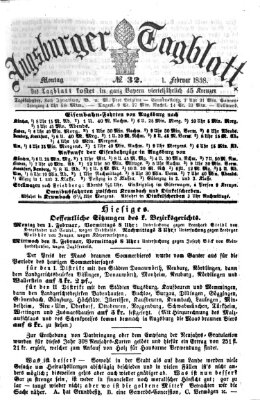 Augsburger Tagblatt Montag 1. Februar 1858