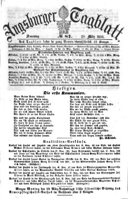 Augsburger Tagblatt Sonntag 28. März 1858