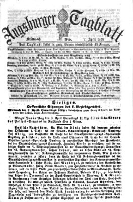 Augsburger Tagblatt Mittwoch 7. April 1858