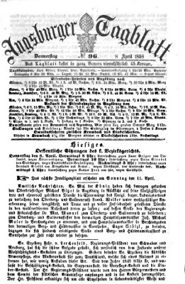 Augsburger Tagblatt Donnerstag 8. April 1858