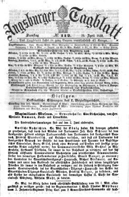 Augsburger Tagblatt Samstag 24. April 1858