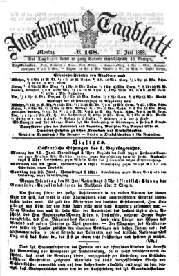 Augsburger Tagblatt Montag 21. Juni 1858