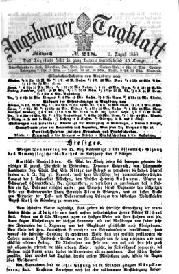 Augsburger Tagblatt Mittwoch 11. August 1858