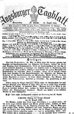Augsburger Tagblatt Donnerstag 19. August 1858