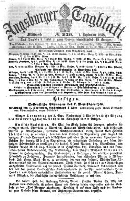 Augsburger Tagblatt Mittwoch 1. September 1858