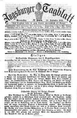 Augsburger Tagblatt Donnerstag 30. September 1858