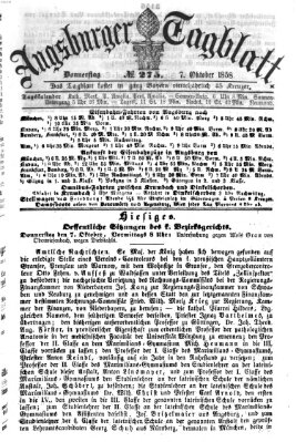 Augsburger Tagblatt Donnerstag 7. Oktober 1858