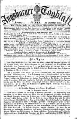 Augsburger Tagblatt Sonntag 12. Dezember 1858