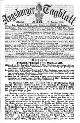 Augsburger Tagblatt Montag 13. Dezember 1858