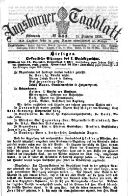 Augsburger Tagblatt Mittwoch 15. Dezember 1858
