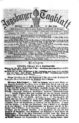 Augsburger Tagblatt Montag 14. Mai 1860