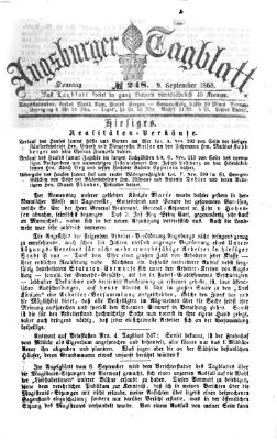 Augsburger Tagblatt Sonntag 9. September 1860
