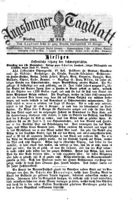 Augsburger Tagblatt Dienstag 13. November 1860