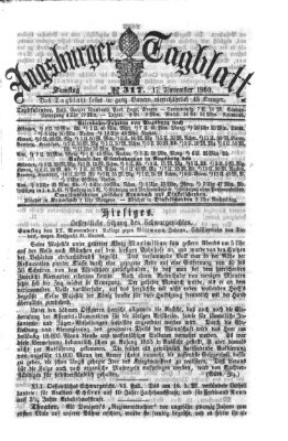Augsburger Tagblatt Samstag 17. November 1860