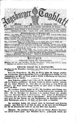 Augsburger Tagblatt Montag 19. November 1860