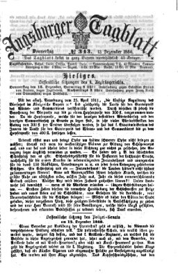 Augsburger Tagblatt Donnerstag 13. Dezember 1860