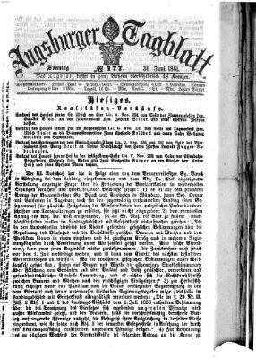 Augsburger Tagblatt Sonntag 30. Juni 1861