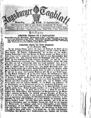 Augsburger Tagblatt Donnerstag 12. September 1861