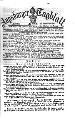Augsburger Tagblatt Sonntag 29. September 1861