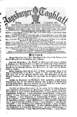 Augsburger Tagblatt Freitag 1. November 1861