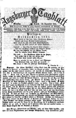 Augsburger Tagblatt Dienstag 24. Dezember 1861