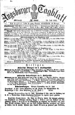 Augsburger Tagblatt Mittwoch 30. Juli 1862
