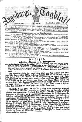 Augsburger Tagblatt Donnerstag 9. Oktober 1862