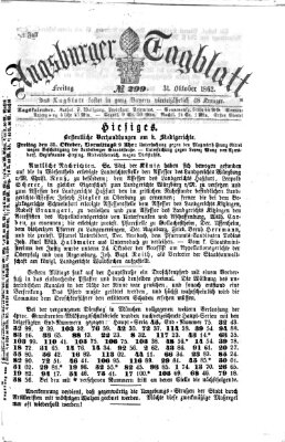 Augsburger Tagblatt Freitag 31. Oktober 1862