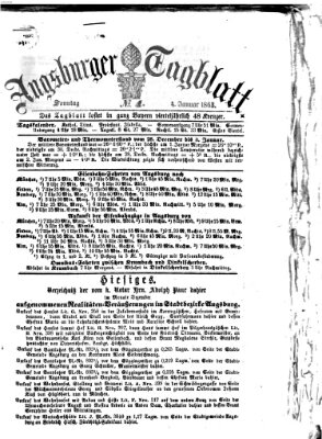 Augsburger Tagblatt Sonntag 4. Januar 1863