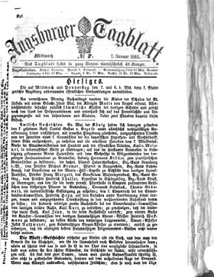 Augsburger Tagblatt Mittwoch 7. Januar 1863