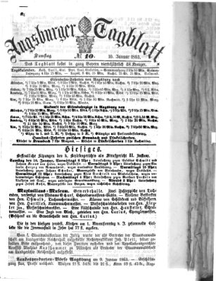 Augsburger Tagblatt Samstag 10. Januar 1863