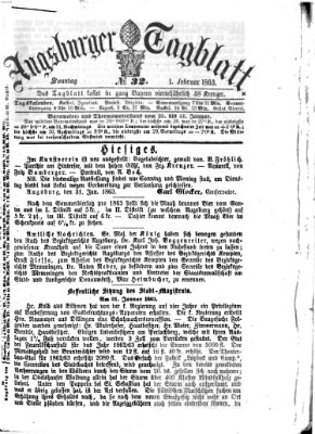 Augsburger Tagblatt Sonntag 1. Februar 1863