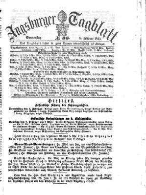 Augsburger Tagblatt Donnerstag 5. Februar 1863