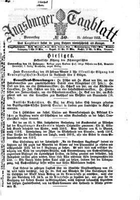 Augsburger Tagblatt Donnerstag 19. Februar 1863