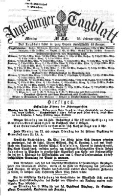 Augsburger Tagblatt Montag 23. Februar 1863