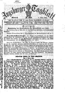 Augsburger Tagblatt Mittwoch 4. März 1863