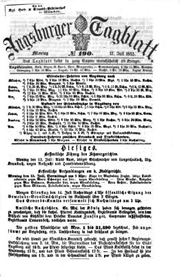 Augsburger Tagblatt Montag 13. Juli 1863