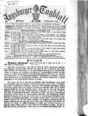 Augsburger Tagblatt Mittwoch 9. September 1863
