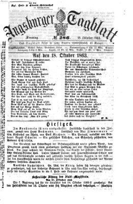 Augsburger Tagblatt Sonntag 18. Oktober 1863