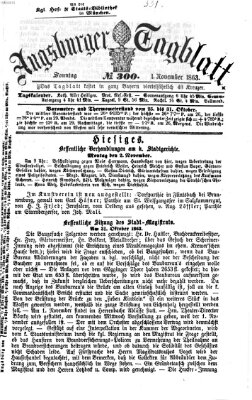 Augsburger Tagblatt Sonntag 1. November 1863