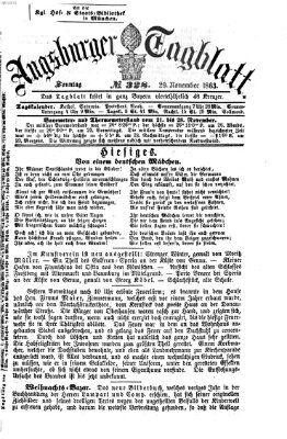 Augsburger Tagblatt Sonntag 29. November 1863