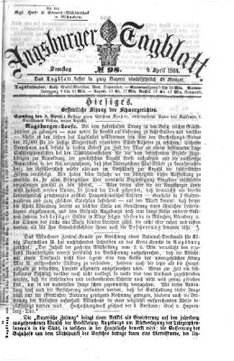 Augsburger Tagblatt Samstag 9. April 1864
